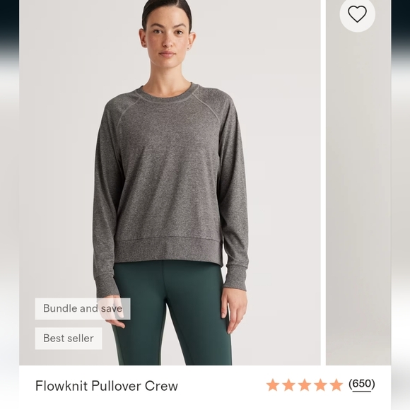 Quince Flowknit Crew Pullover BUNDLE OF THREE medium grey black green - Picture 5 of 8